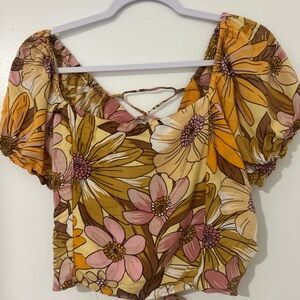 Angie Floral Blouse in Yellow and Pink‎